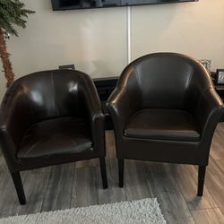 2 - brown chairs, not exactly the same