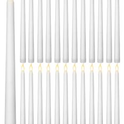 New 24 LED Flickering Flameless Taper Candles White Color 