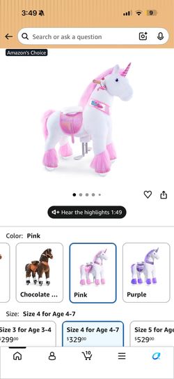 PonyCycle Ride on Unicorn for Girls 4-7