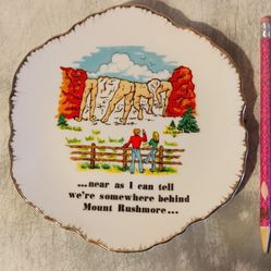 1970's Vintage Funny
Behind Mount Rushmore Souvenir Plate