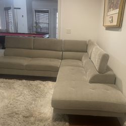 Gray L Shaped Couch..headrest Adjustable 