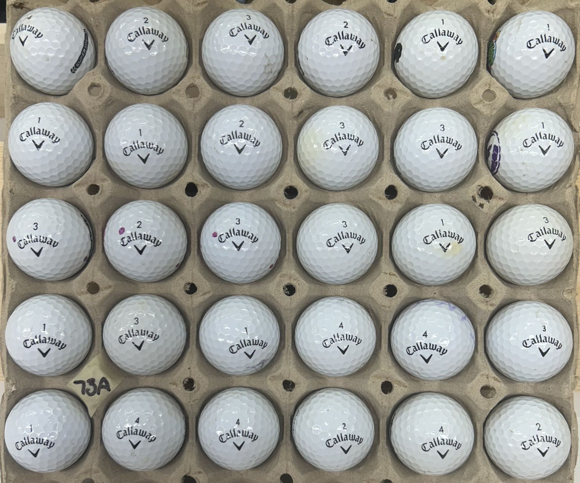 30 Callaway Supersoft Golf Balls Mixed Grade Lot A73