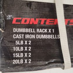 New In Box 100Lb Dumbbell Set With Rack