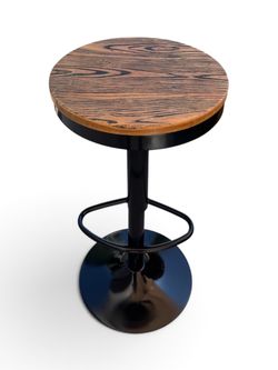 Industrial Bar Stool with Wood Seat
