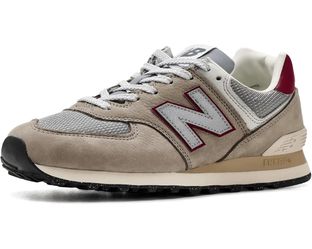 New Balance 574 - Women 7.5/Men 6 - Arid Stone/Monarch Burgundy-Brand New In Box