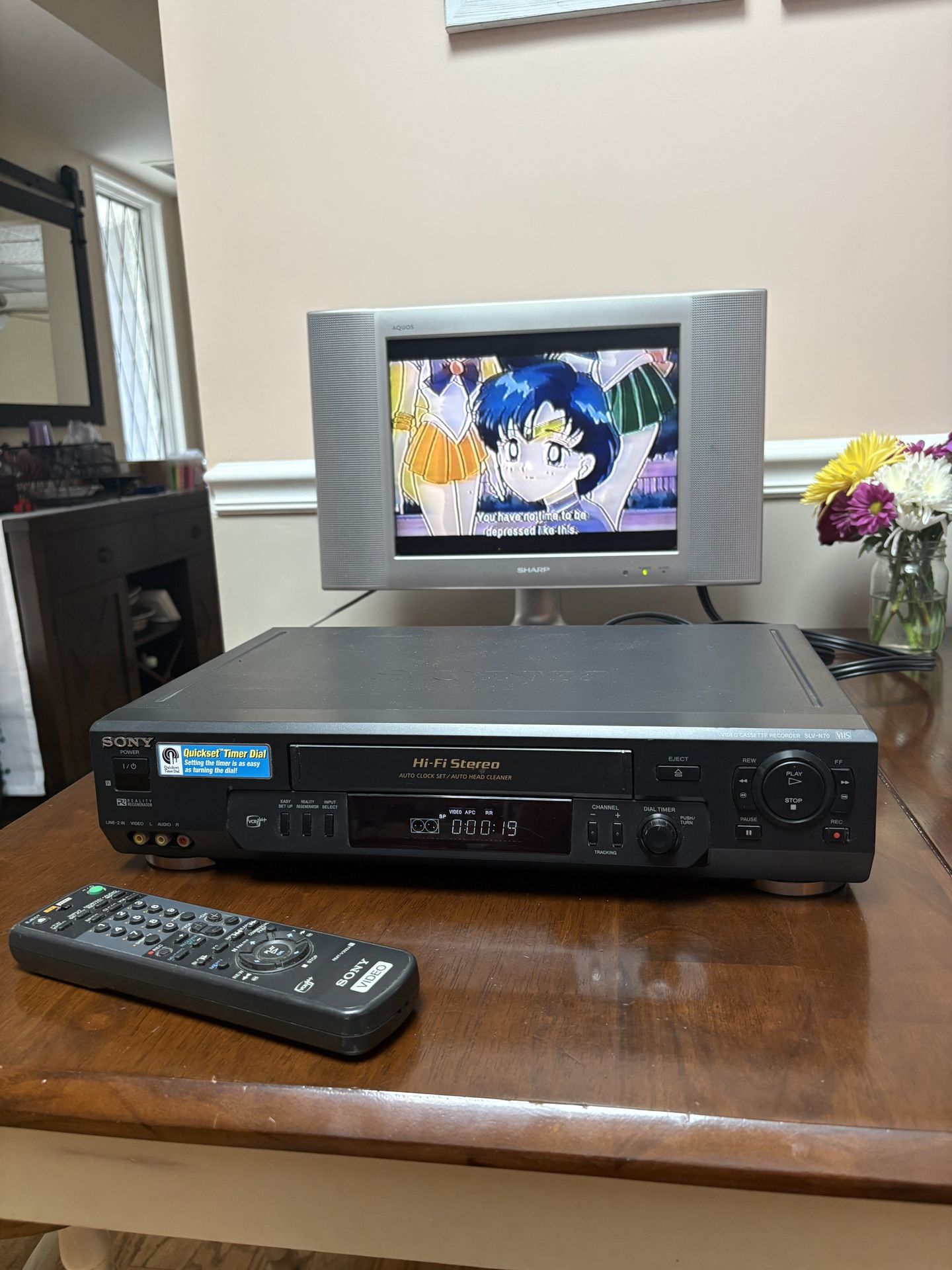 Sony SLV-N70 4-Head VCR Plus Recorder Hi-Fi VHS Player With Remote