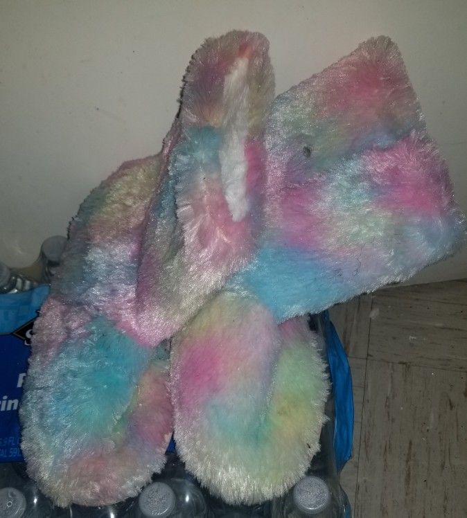 Rainbow Fur Boots Size 10