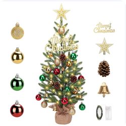 TIMUBIII Tabletop Christmas Tree 17 in tree with lights a decoration