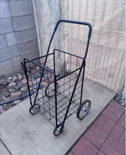foldable metal utility and shopping cart