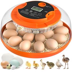 18 Egg Incubator with Automatic Egg Turning and Humidity Control, Incubators for Hatching Eggs, Chicken, Ducks, Goose, Pigeon, Quail, Parrot Incubator