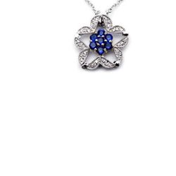 .925 silver Stones: white and dark blue sapphire colored zirconia Size: 48cm long Weight: 6.50grams