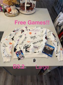 Women’s Disney Nightmare before Christmas sweatshirt plus free games as bait