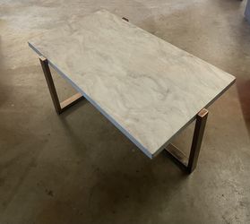 Acme Feit Coffee Table in Faux Marble & Champagne 8310
