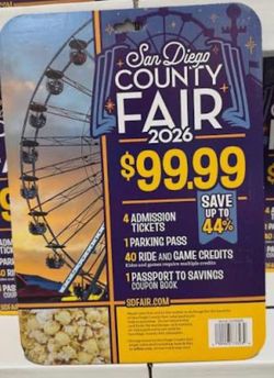San Diego Fair Costco Special includes 4 admission tickets free parking ride coupons