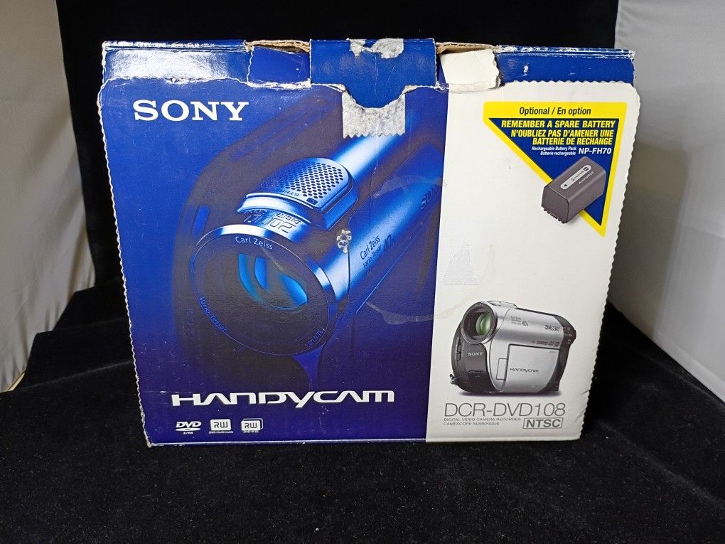 Sony Untested Handycam DCR-DVD108 Mini DVD Hybrid Camcorder 40X Untested As-Is