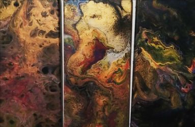 Several original acrylic poures
