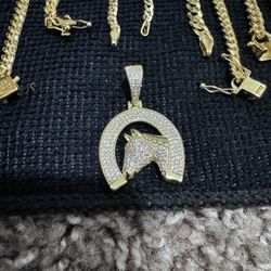 14k Gold Over Solid 925 Sterling Silver  And Moissanite 