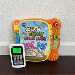 Dual listing: VTech Touch & Teach Word Book AND LeapFrog Chat and Count Smart Phone, Scout, Green