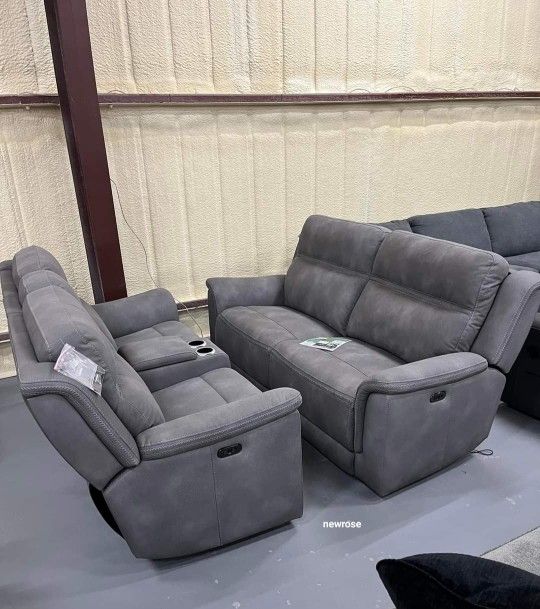 ✨️Fast Delivery 📌 Best Price 📌Next-Gen DuraPella Slate Power Reclining Living Room Set Reclining Sofa/ Loveseat 