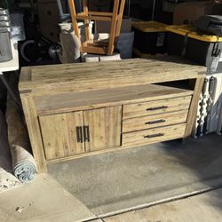 Rustic Wood Style Media Console / TV Stand 