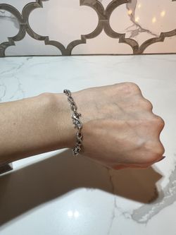 Diamond Accent Swirl Infinity Link Bracelet