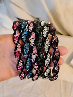 Hoteam 6 Pieces Crystal Rhinestone Headbands with Teeth