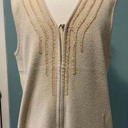 Beige Women's Wool Sweater Vest 