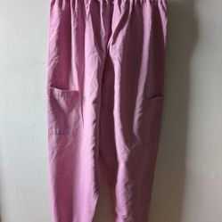 Vtg Women's Pink Scrub Pants Size Small
