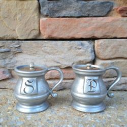 Vintage Wilton Armetale Pewter Salt & Pepper Shakers 