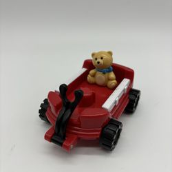 Fisher Price Little People Red Playground Wagon with Teddy Bear 