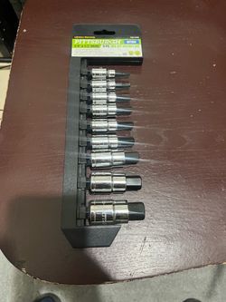 PITTSBURGH METRIC 3/8" & 1/2" DRIVE 9 PC. HEX BIT SOCKET SET: