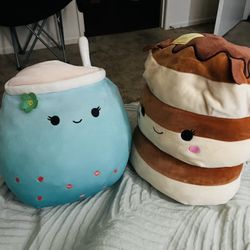 Squishmallow (2) Boba Tea & Pancake Plush