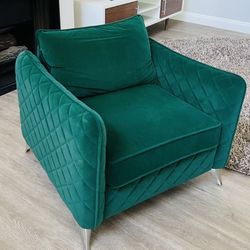 Emerald Green Velvet Accent Chair 