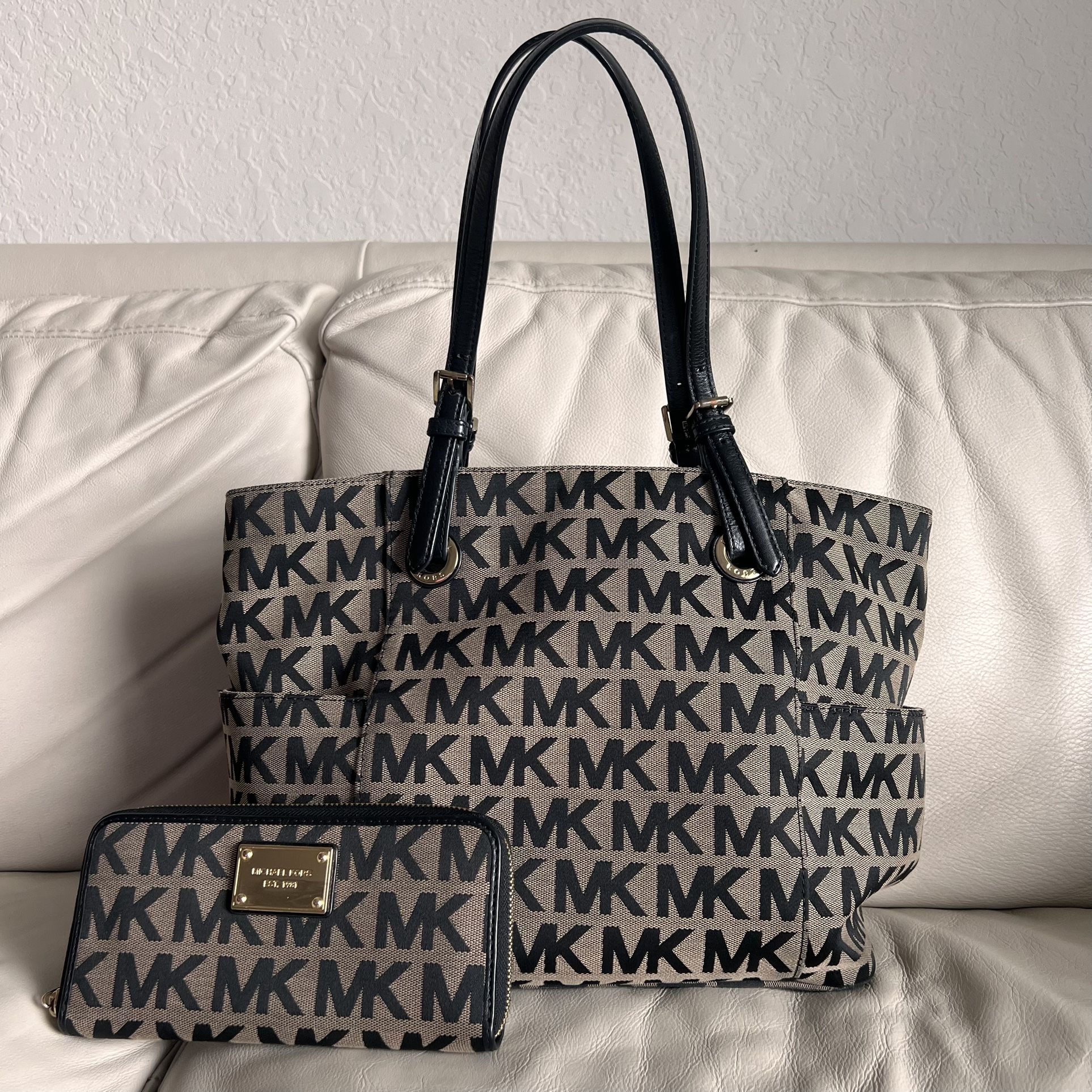 MICHAEL KORS Monogram Tote Bag Shoulder Bag MK Logo Pattern with