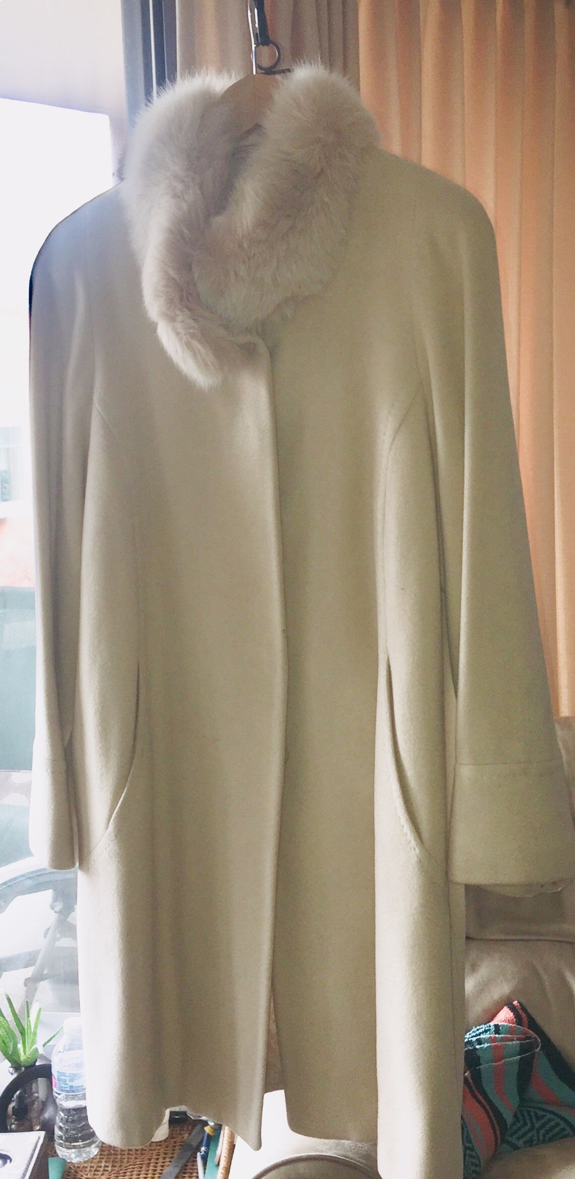 Albert Nipon Off White/Beige  Dress Coat Size14