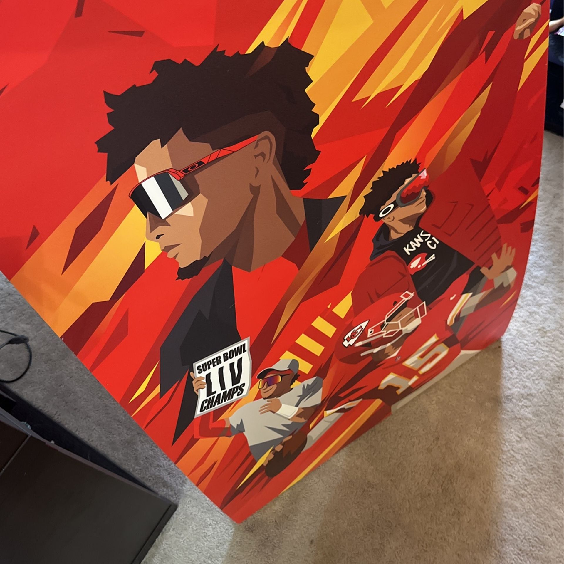 Patrick Mahomes X Oakley Superbowl LIV Champs Poster Pop Up