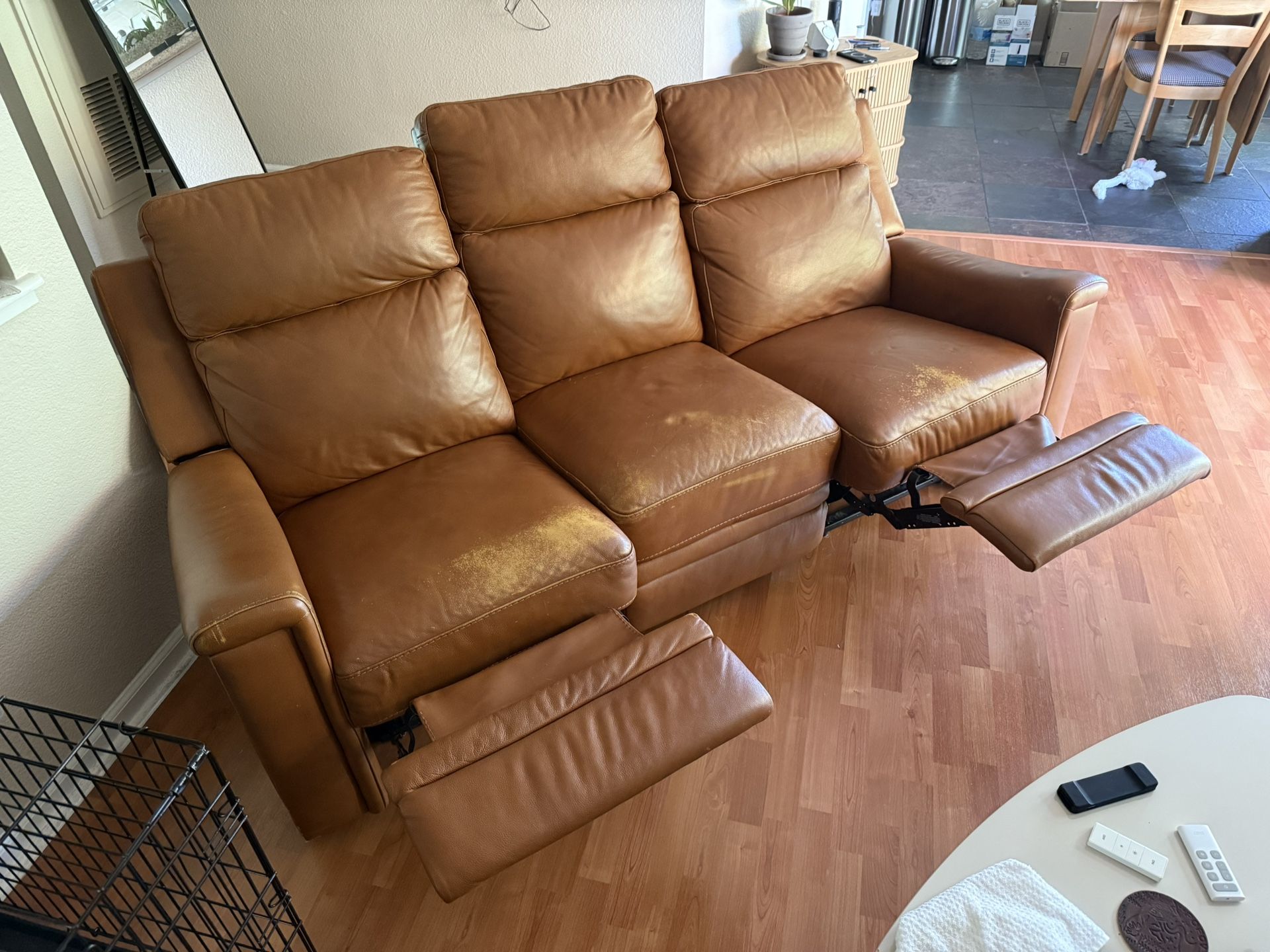 MOVING SALE!! FREE Brown Leather Couch