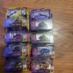CarTuned 1:64 Lowriders SHOW GLOW Series 1 Assortment 8 Car Set, Factory Seal