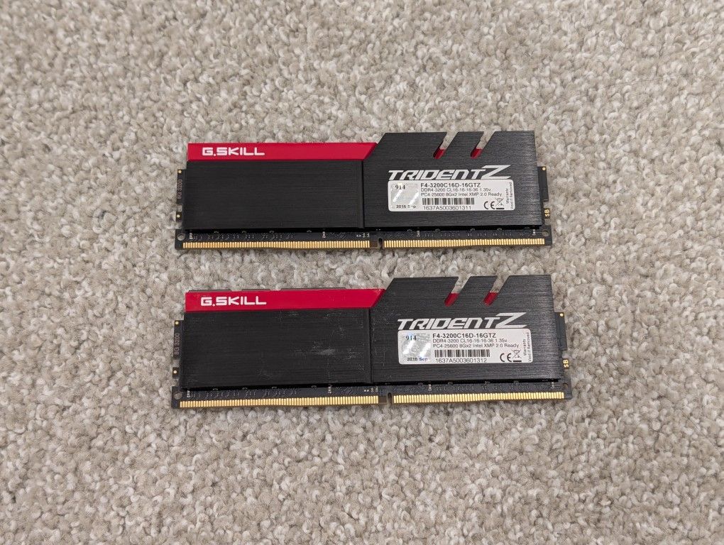 G.SKILL TridentZ 16GB (2 x 8GB) DDR4-3200 CL16 Memory