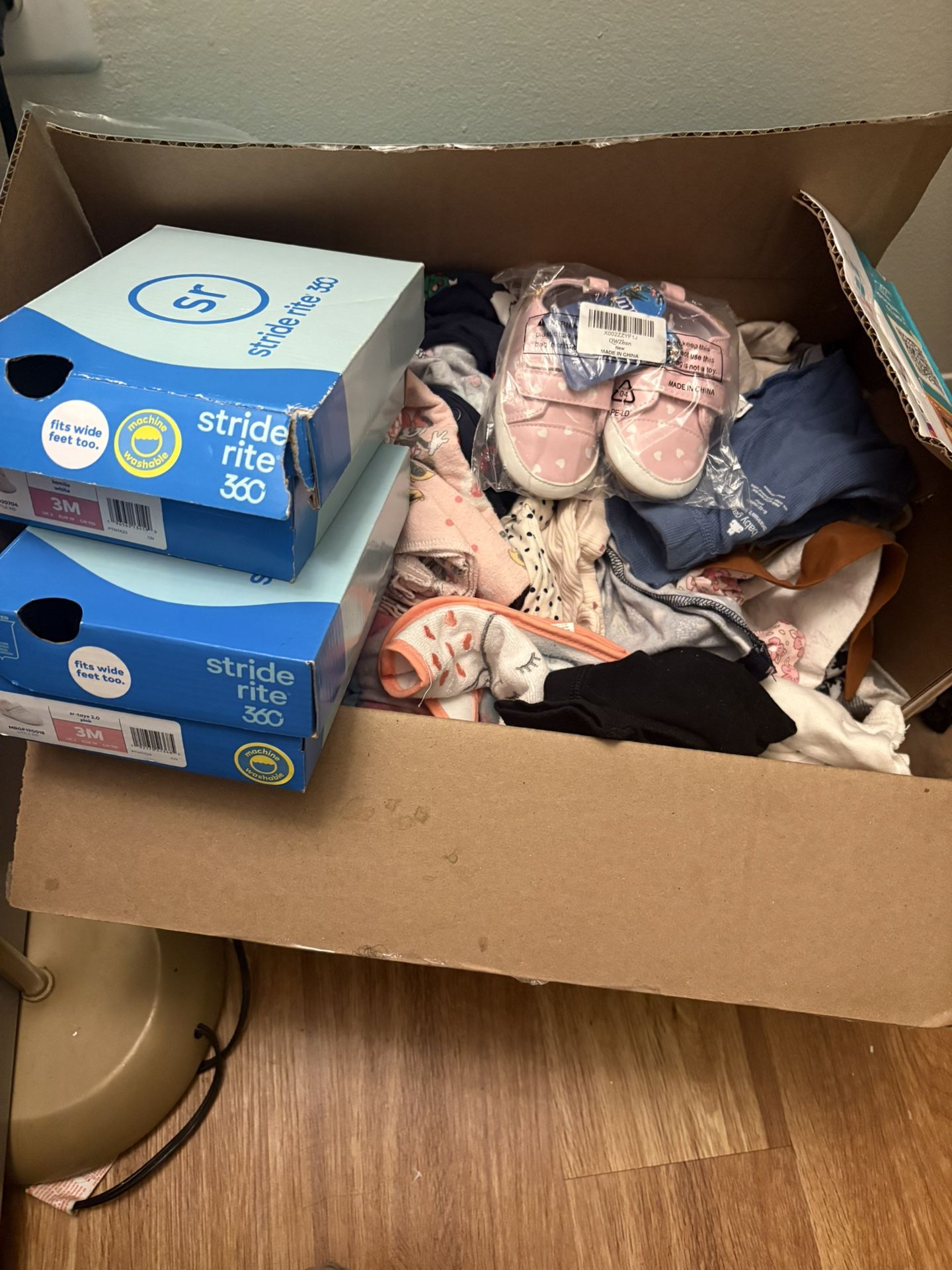 Box Of Infant Girl Clothes
