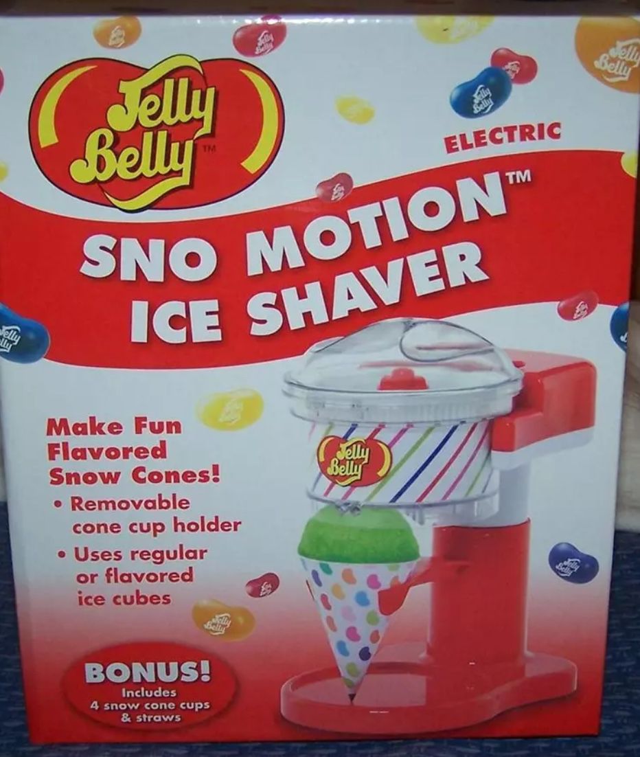 Jelly Belly SNO MOTION Ice Shaver Snow Cone Machine Includes Cups & Straws
