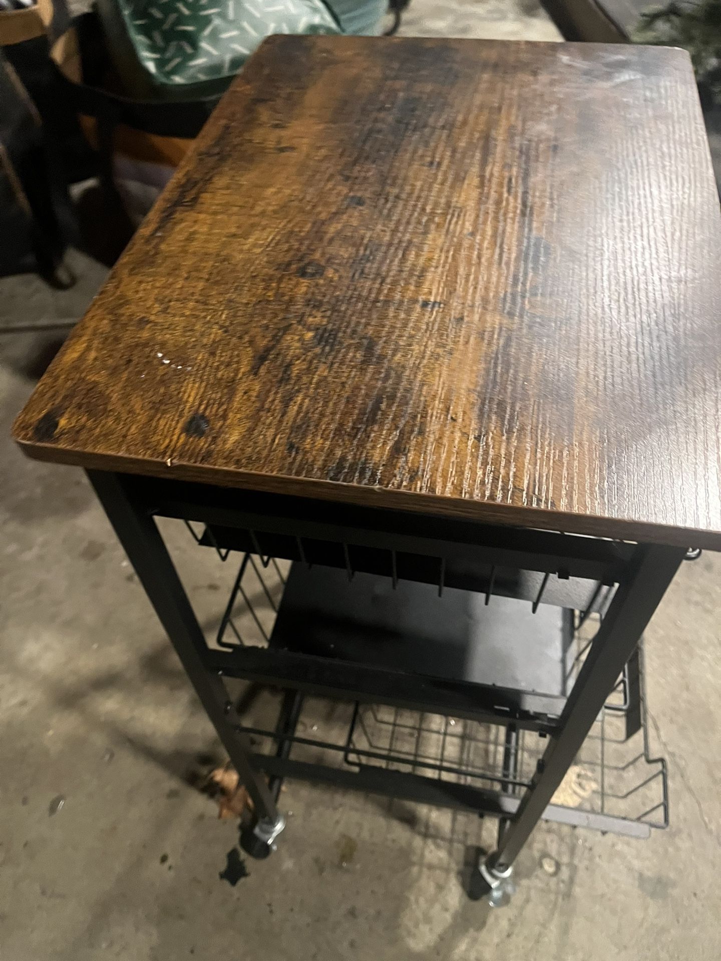 3 Tiered Rack With Shelves And Wheels