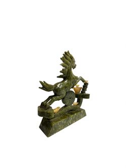 Chinese Horse Jade Stone Statue 