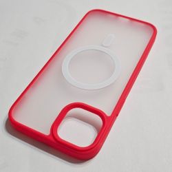Iphone 15plus Clear Red Case