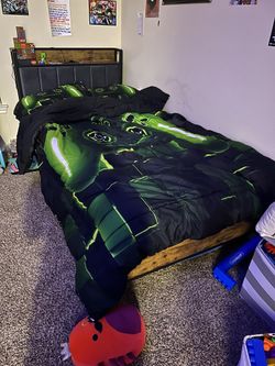 Twin Bed frame With Mattress And Comforter Set
