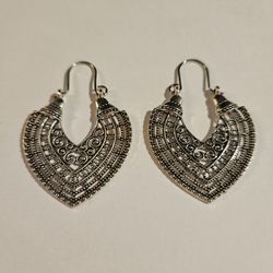 Silver Filigree Drop Earrings