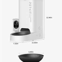 Automatic Cat Feeder with Camera, 1080P HD Video with Night Vision, 2.4G WiFi Pet Feeder for Cat & Small Dog, 2-Way Audio & Meal Call Pet Food Dispens