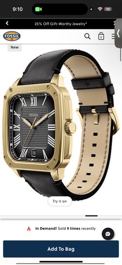 Crosby Three-Hand Black Leather Watch