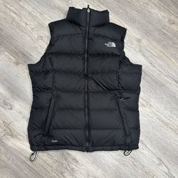 The North Face Nuptse 700 Down Puffer Vest Womens M Black Full Zip Insulated