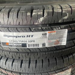LT 245/75R16 LT Hankook 245/75/16LT  NEW  set of matching 4 tires 200$ EACH TIRE plus tax.  Mount balance included!!!  Wheel alignment available but n